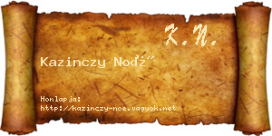 Kazinczy Noé névjegykártya